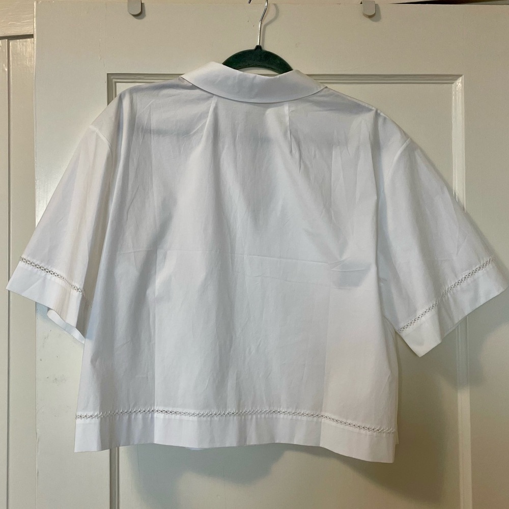 Theory Cotton Camp Poplin Crop Shirt NWT - Picture 4 of 7